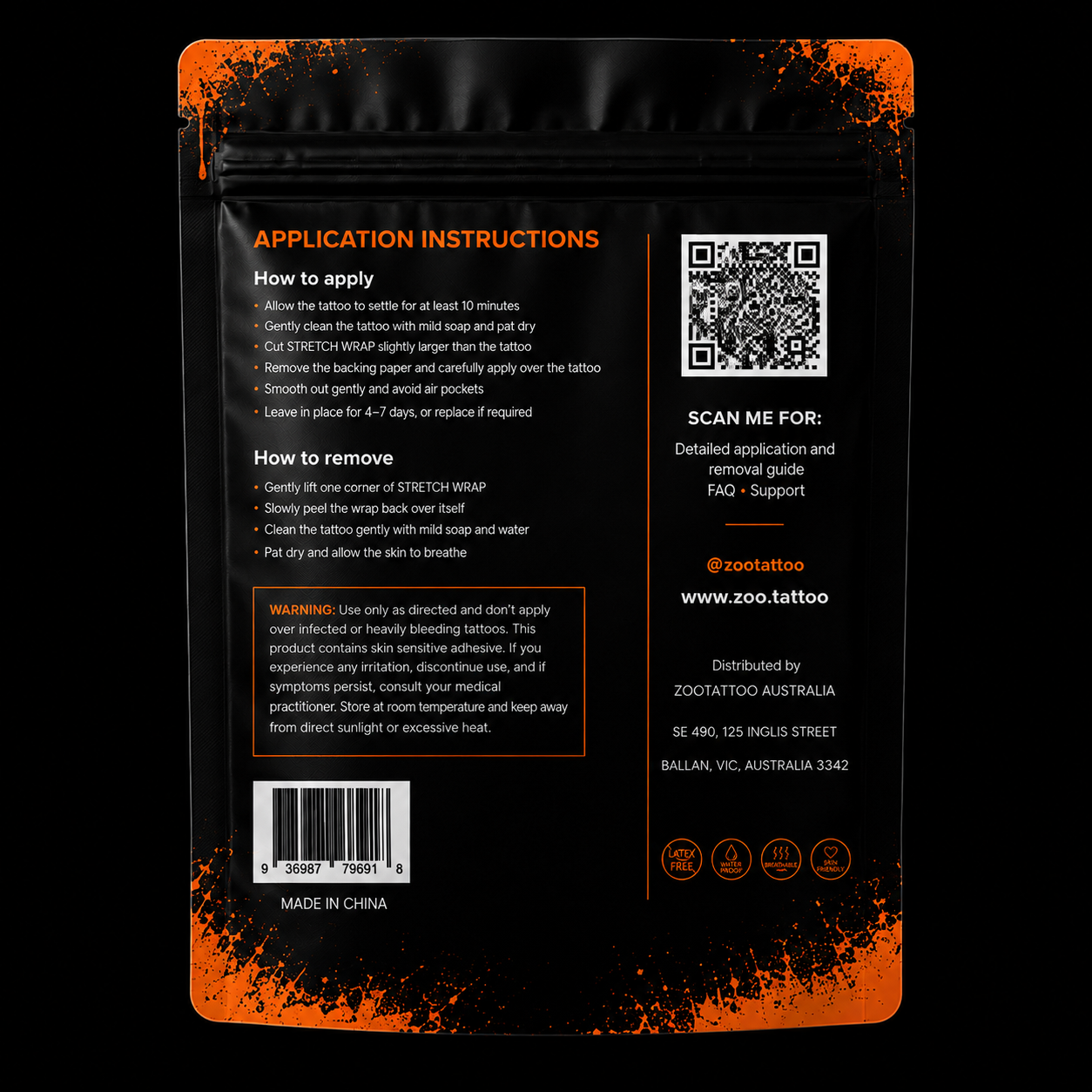 ZOOTATTOO Premium Stretch Wrap -10cm x 10m (Artist Box 2 Rolls)